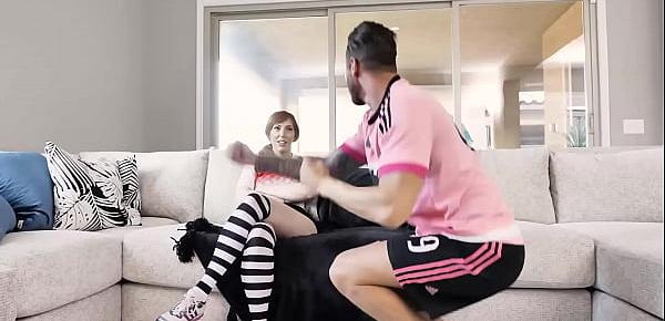  Redhead MILF Lauren Phillips and Quinton James make a bet on a soccer game! The loser must do what the winner says no matter what!